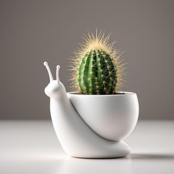 Cactus snail pot